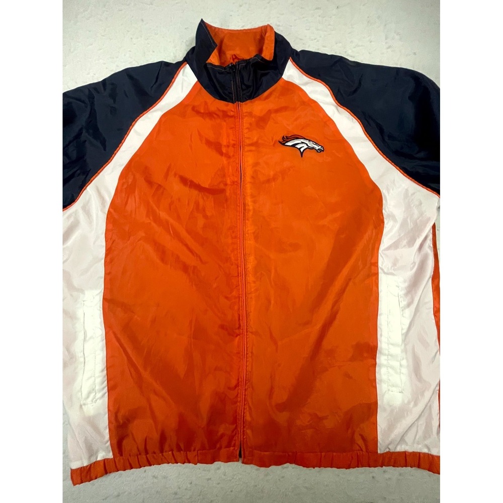 Denver Broncos Windbreaker Track Jacket Mens Multicolor Football NFL Full Zip - Picture 2 of 14